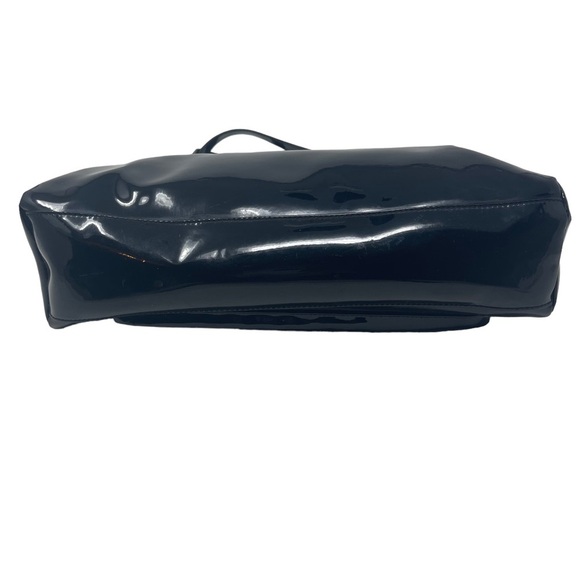 Lauren Ralph Lauren Purse Black Patent Leather Lined Inside and Outside Pockets - Picture 4 of 13